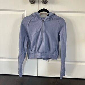 Gymshark Crop Half Zip Pullover - steel blue gray